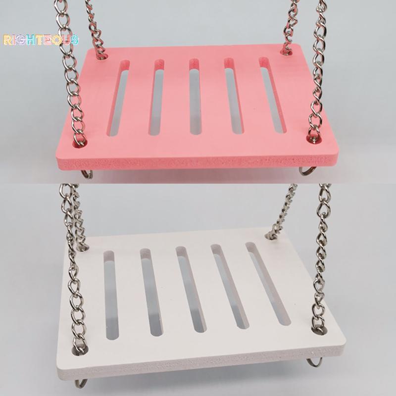 Rightrous pet Hamster Brinquedos De Madeira Arco-Íris Ponte Gangorra Balanço Pequeno Animal Novo