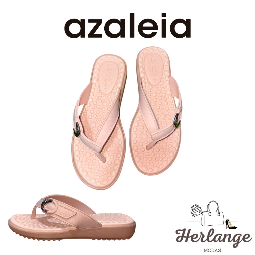 Sandália Feminina Azaleia Rasteira Leia Fivela Calce Facil Anatômica Ortopédica Ref:19234