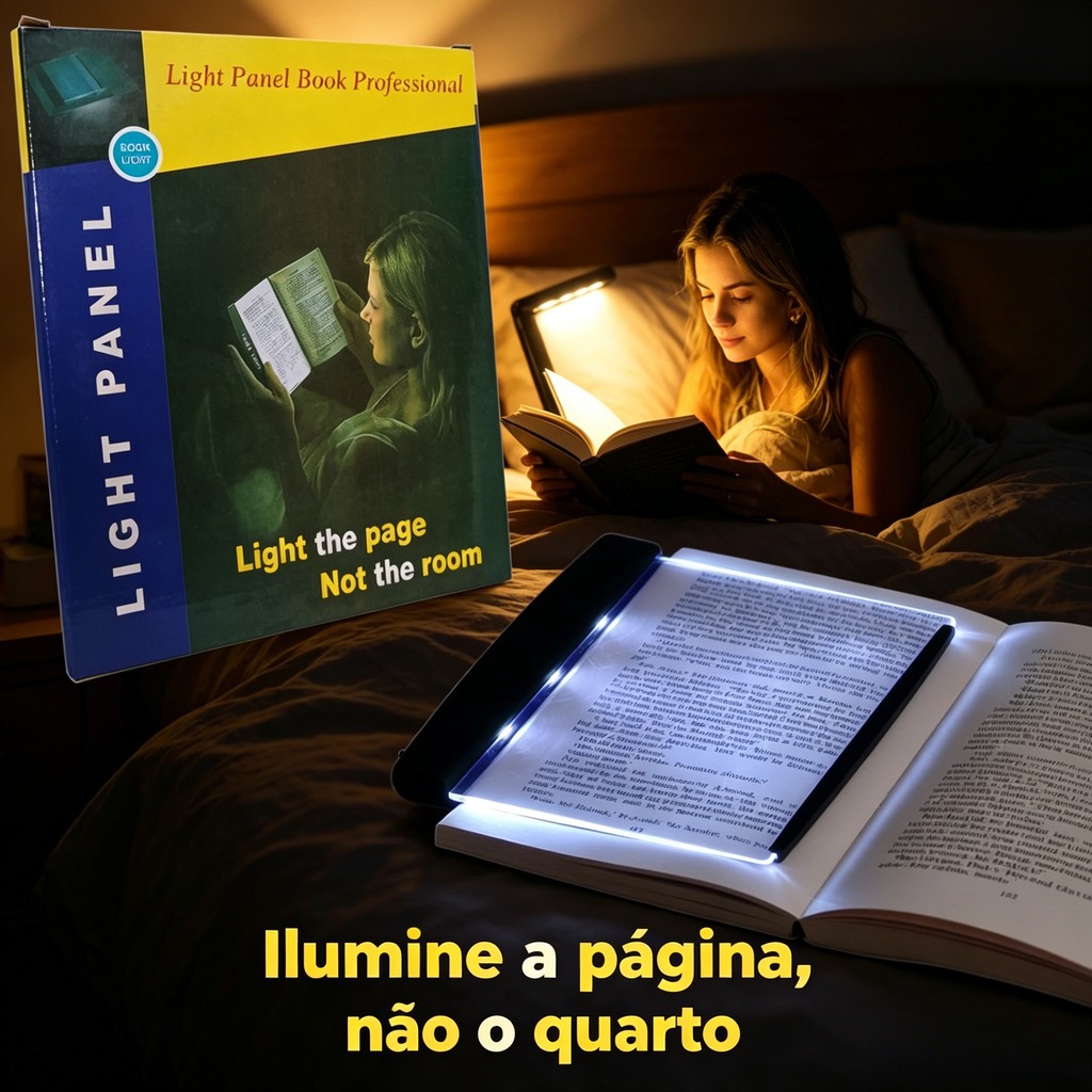 Luminária de Leitura LED Portátil Recarregável USB Clip Dobrável Brilho Ajustável Cabeceira Quarto Estudo Protege Olhos