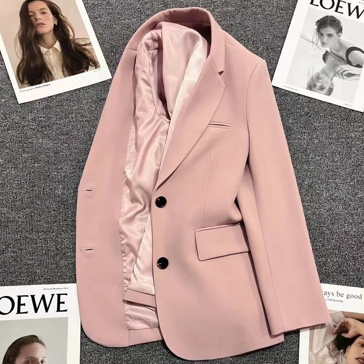 [F-store] Primavera outono comprimento médio versão coreana único Breasted solto Blazer terno elegante jaqueta Casual to — imagem 1