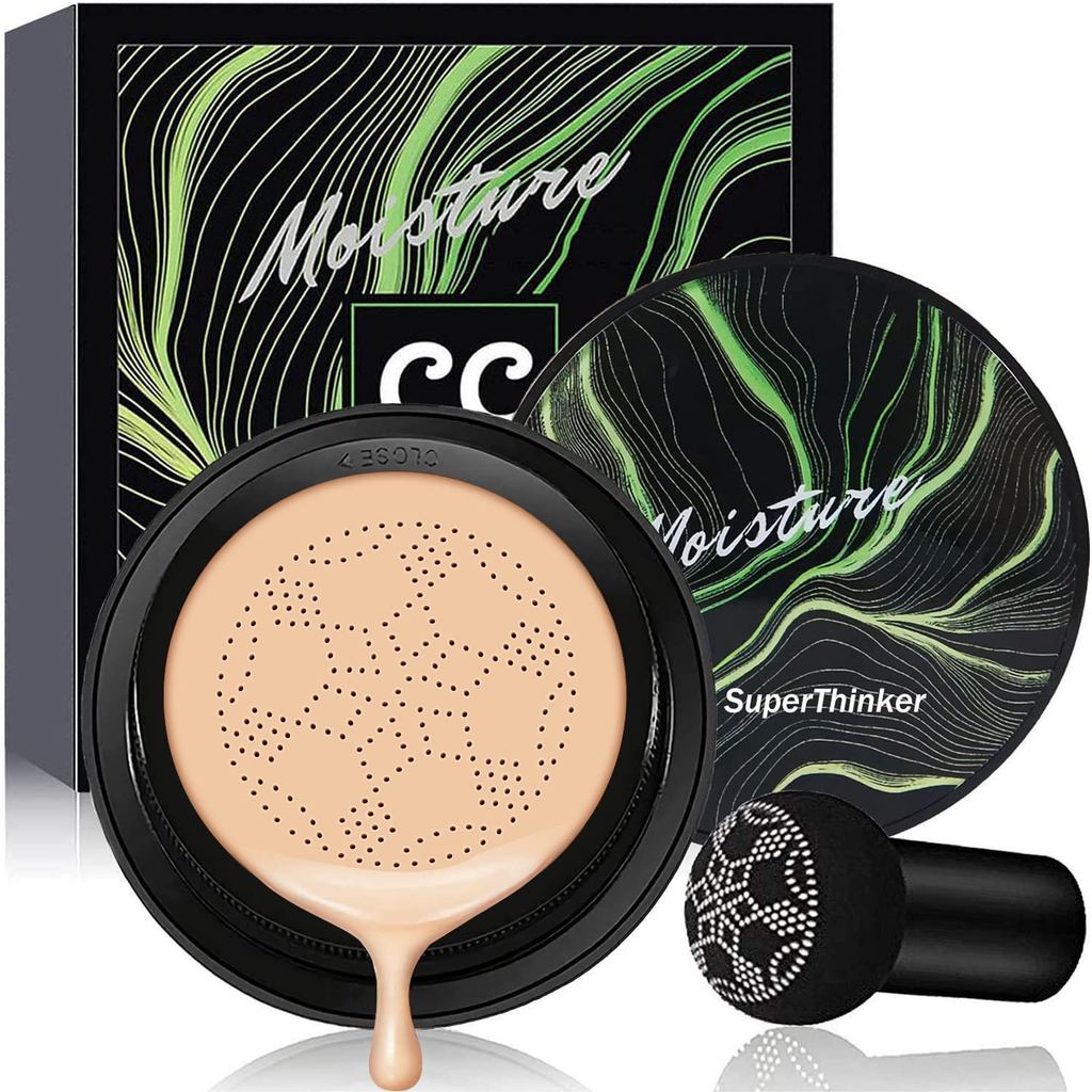 Base de Maquiagem CC Cream com Efeito Air Cushion, Maquiagem BB Cream, CC Cream Corretor de Cor, Maquiagem para Cobrir T