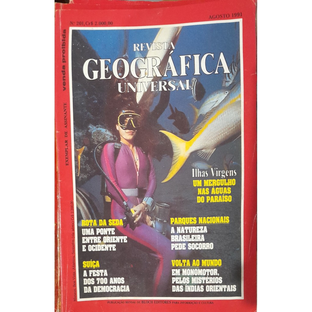 Revista Geográfica Universal nº 201 Agosto 1991 de Bloch 7999409