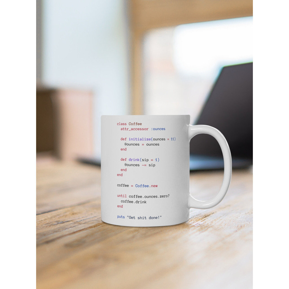 Ruby _ Coffee _ Classe C++ Código do programador Copo de cerâmica Caneca para presente Xícara de café criativa