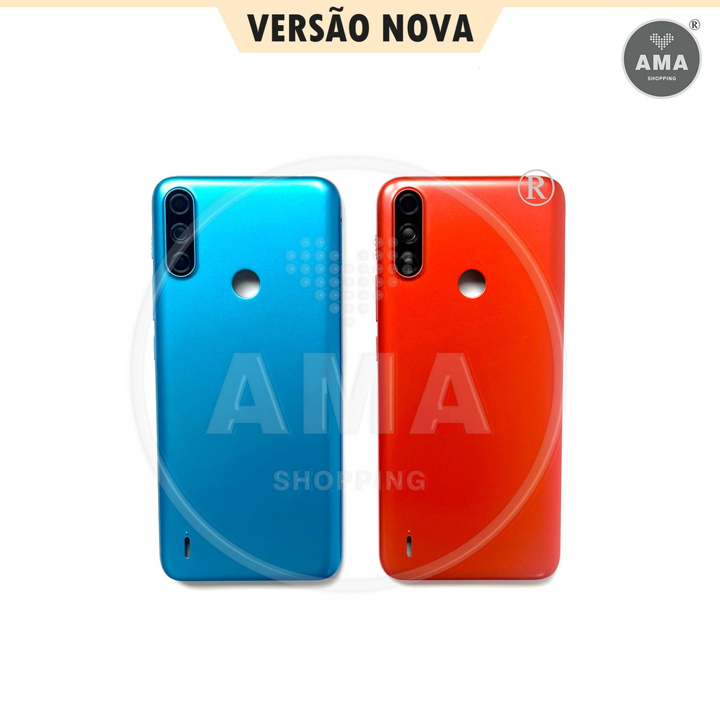 【Moto E7 Power】Celular Tampa Traseira com lente e botão externo Promoção