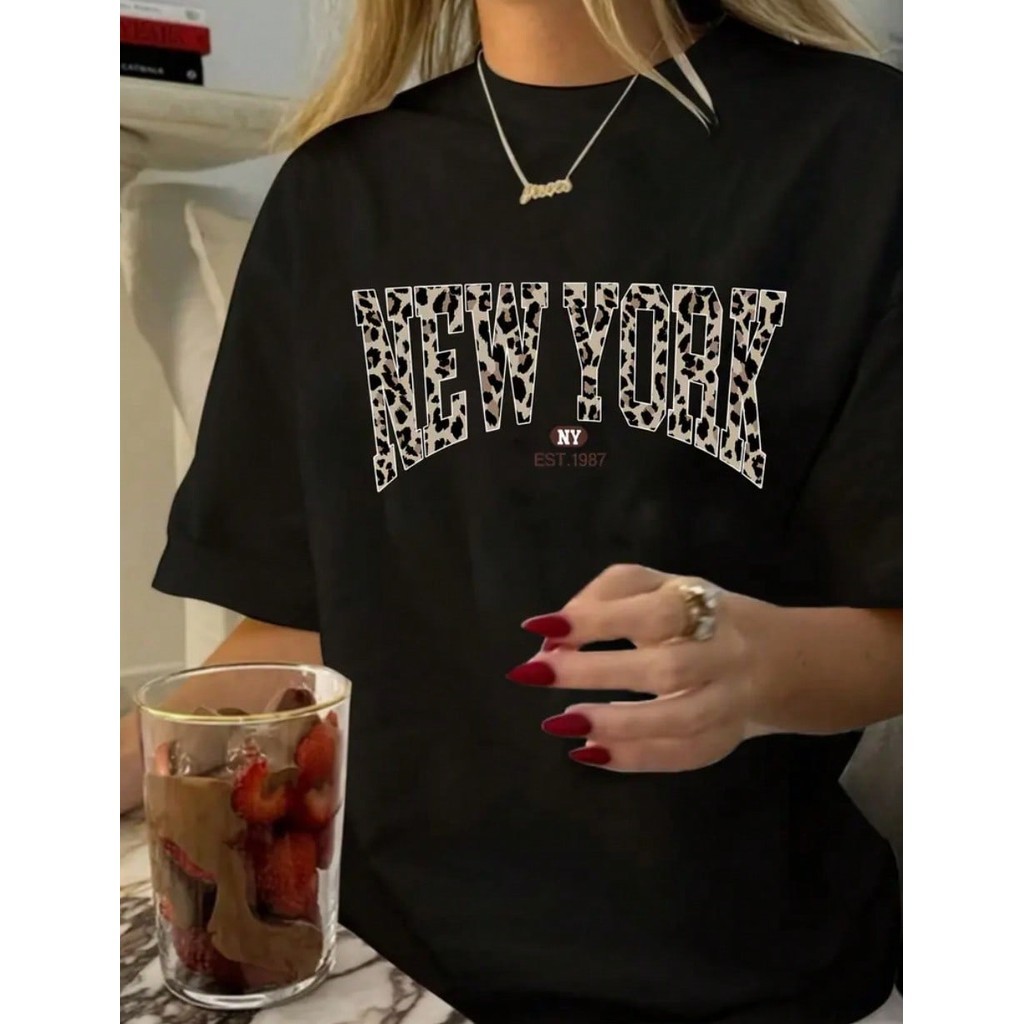 Camiseta Unissex Oversized Plus Size Feminina Masculina New York  100%   Premium Estampada