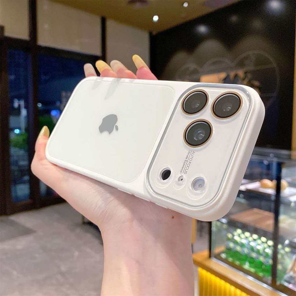 Luxo Duro Vidro Temperado Doce Cor Caso Para iPhone 17 ProMax 16 15 14 13 Pro Max Lente De Cristal À Prova De Choque Pro