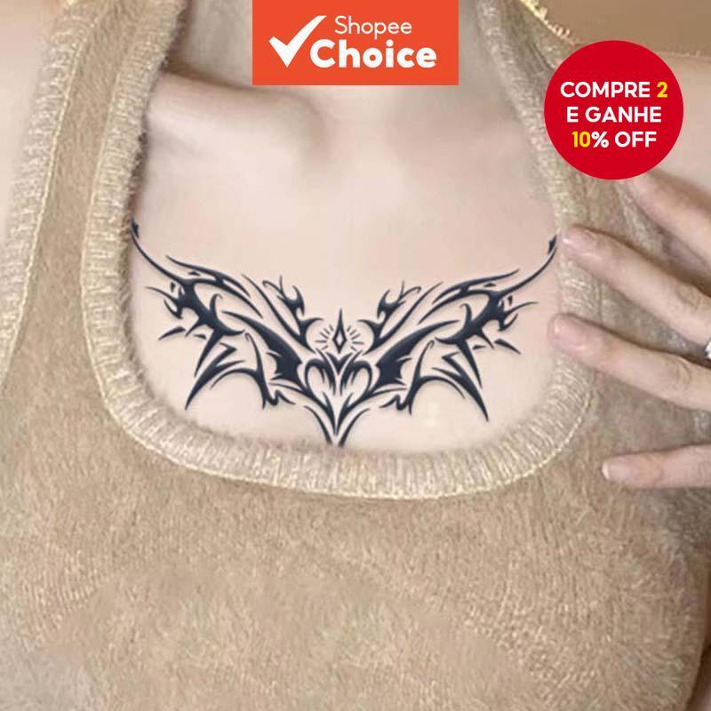 Adesivos De Tatuagem Temporária De Elemento , Designs Exclusivos Não Reflexivos Para Mulheres , Arte No Peito E Nas Cost em Oferta na Shopee