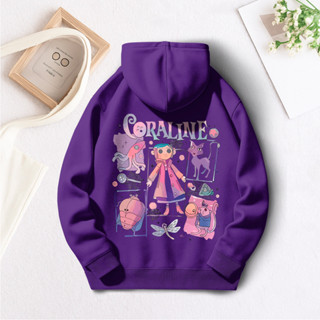 Moletom Canguru Coraline Feminino – Design Colorido com Símbolos do Filme em Oferta na Shopee