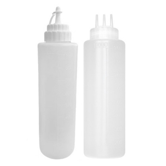 Kit 1 Bisnaga Grande 1 Litro e 1 Bisnaga 3 Bicos Para Molhos Crepe Panqueca Donuts Confeitaria Restaurante