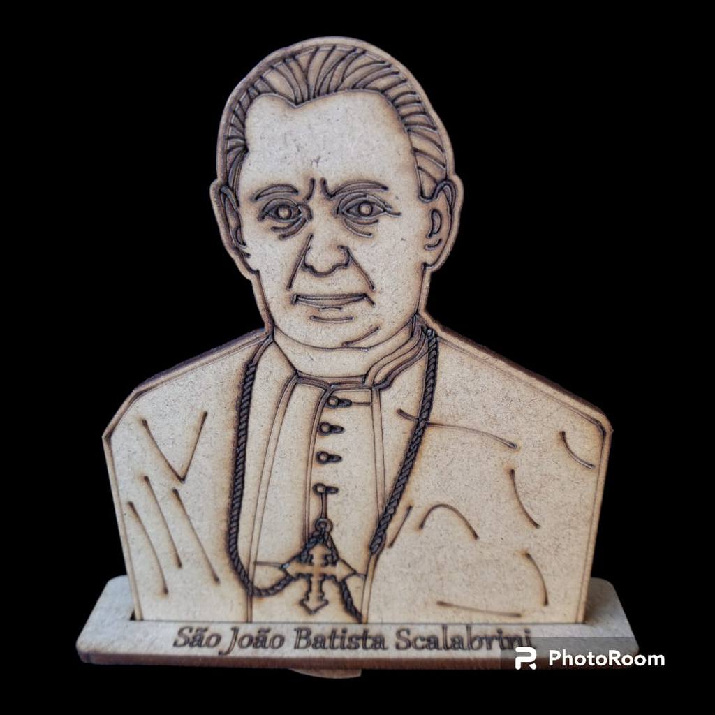 10 unidades de São João Batista Scalabrini, MDF cru de 3 mm