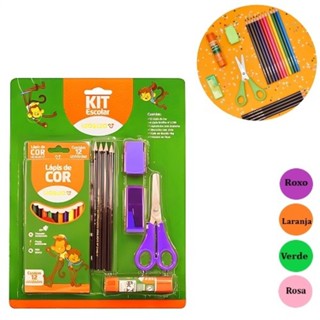 Escolar LeoLeo Kit Tesoura Faculdade Crianças Infantis Lápis De Cor Colorir Cola Borracha Apontador Lápis De Escrever em Oferta na Shopee
