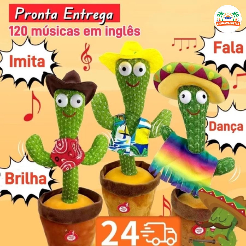 Cacto Brinquedo Falante Dançante Músicas Repete Falas Presentes Infantis Natalinos