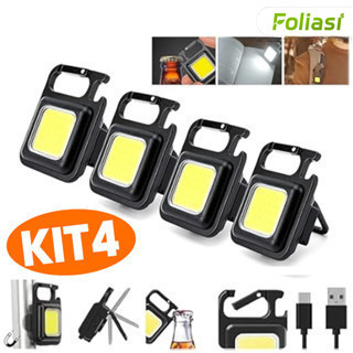 Com etiqueta recarregável portátil LED/USB ajustável 3 modos Mini lanterna chaveiro e abridor de garrafas