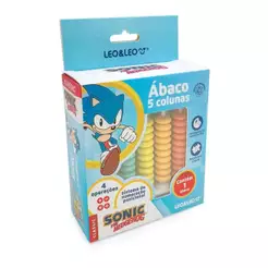 Brinquedo Educativo Ábaco Sonic 5 Colunas 50 Argolas Leo&Leo Leonora - 10455