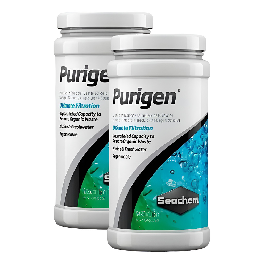 2 Purigen 250 Ml Seachem 1000l Mídia Filtrante Aquários Kit