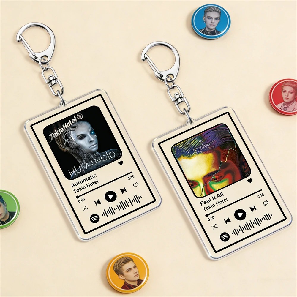 Tokio Hotel Música Chaveiros Para Mulheres Acessórios Saco Automático Schrei Tom Bill Kaulitz Álbum Músicas Chaveiro Jói em Oferta na Shopee