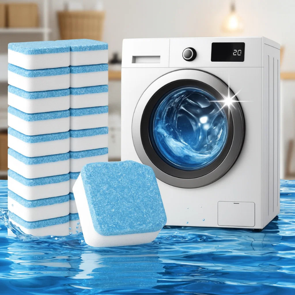 Kit Até 24  Pastilhas Limpeza Máquina de Lavar Efervescente Anti Mofo Odor Remove Resíduos Multiuso em Oferta na Shopee