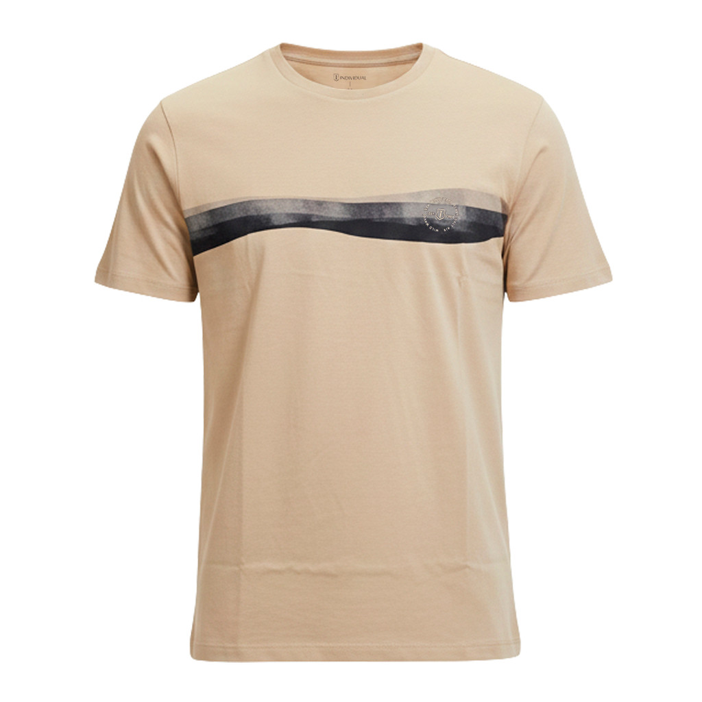 Camiseta Individual Bege Estampada