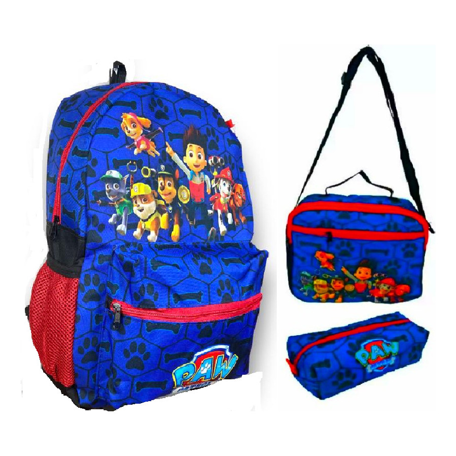 Kit Mochila Patrulha Canina Juvenil Infanti Bolsa Escolar