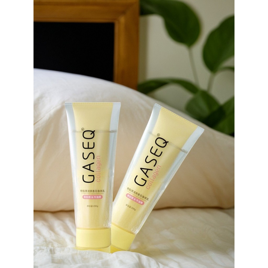2 garrafas x 200g Gesang primavera osso colágeno manteiga de karité óleo de cavalo fragrância refrescante tubo duplo loç
