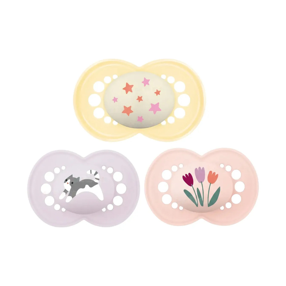 Kit com 03 chupetas Mam Original 6 Meses Rosa