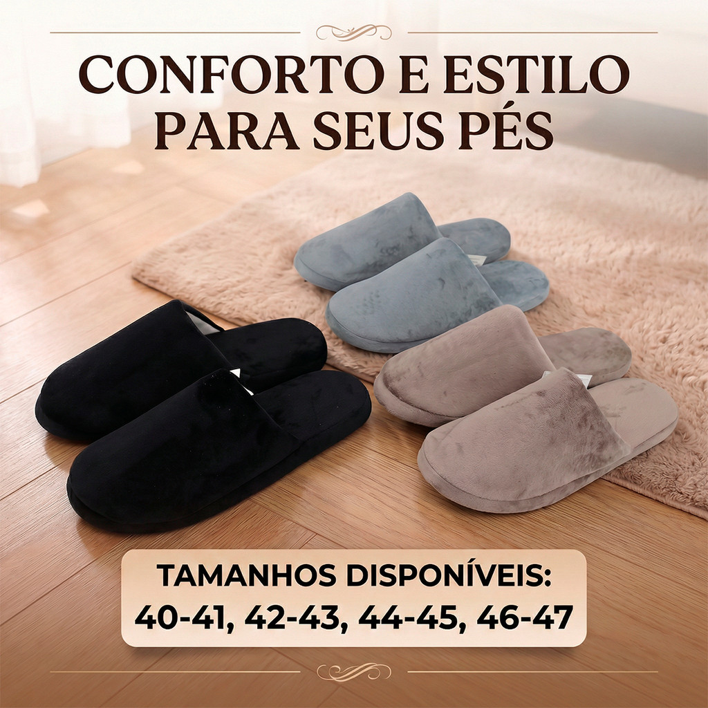Pantufa Feminina Adulto Estampada Antiderrapante Pelúcia Quentinha Confortável Chinelo Inverno
