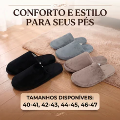 Pantufa Feminina Adulto Estampada Antiderrapante Pelúcia Quentinha Confortável Chinelo Inverno