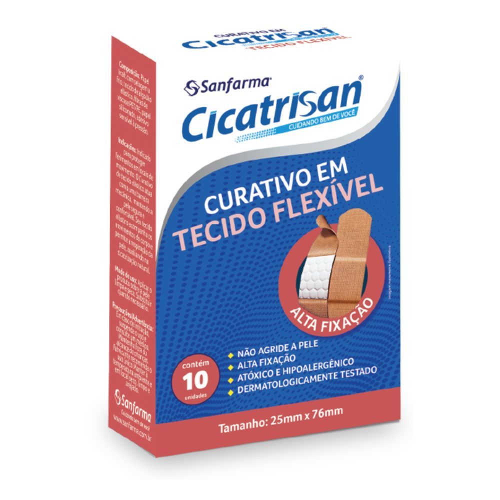 Curativo Cicatricure Tecido Flexível Kit 10 Unidades Proteção Para Feridas E Arranhões Alta Aderência Uso Diário
