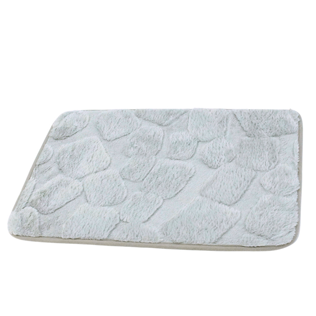 Tapete Para Banheiro Antiderrapante Soft Poliéster Cinza Claro 40x60 - Castela