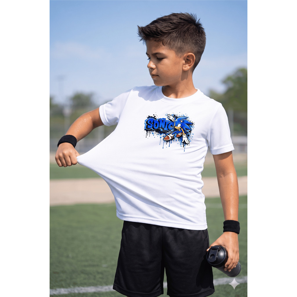 Camisa Infantil DryFit Sonc Camiseta Esportiva Meninos Do 2 Ao 12 Térmica Super Leve Futebol
