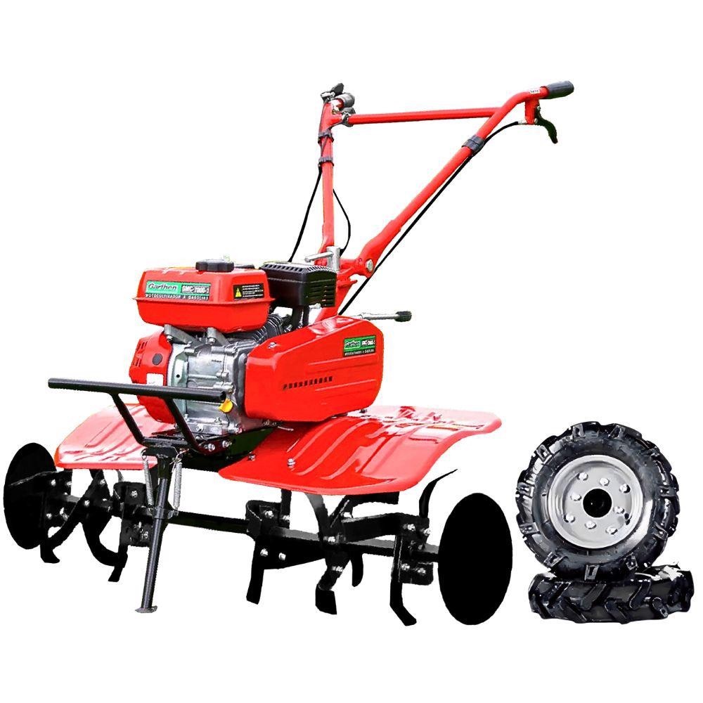 Motocultivador Gasolina 7,0 HP 4T 212 CC Rodas e Enxadas GMC-7000-8 GARTHEN