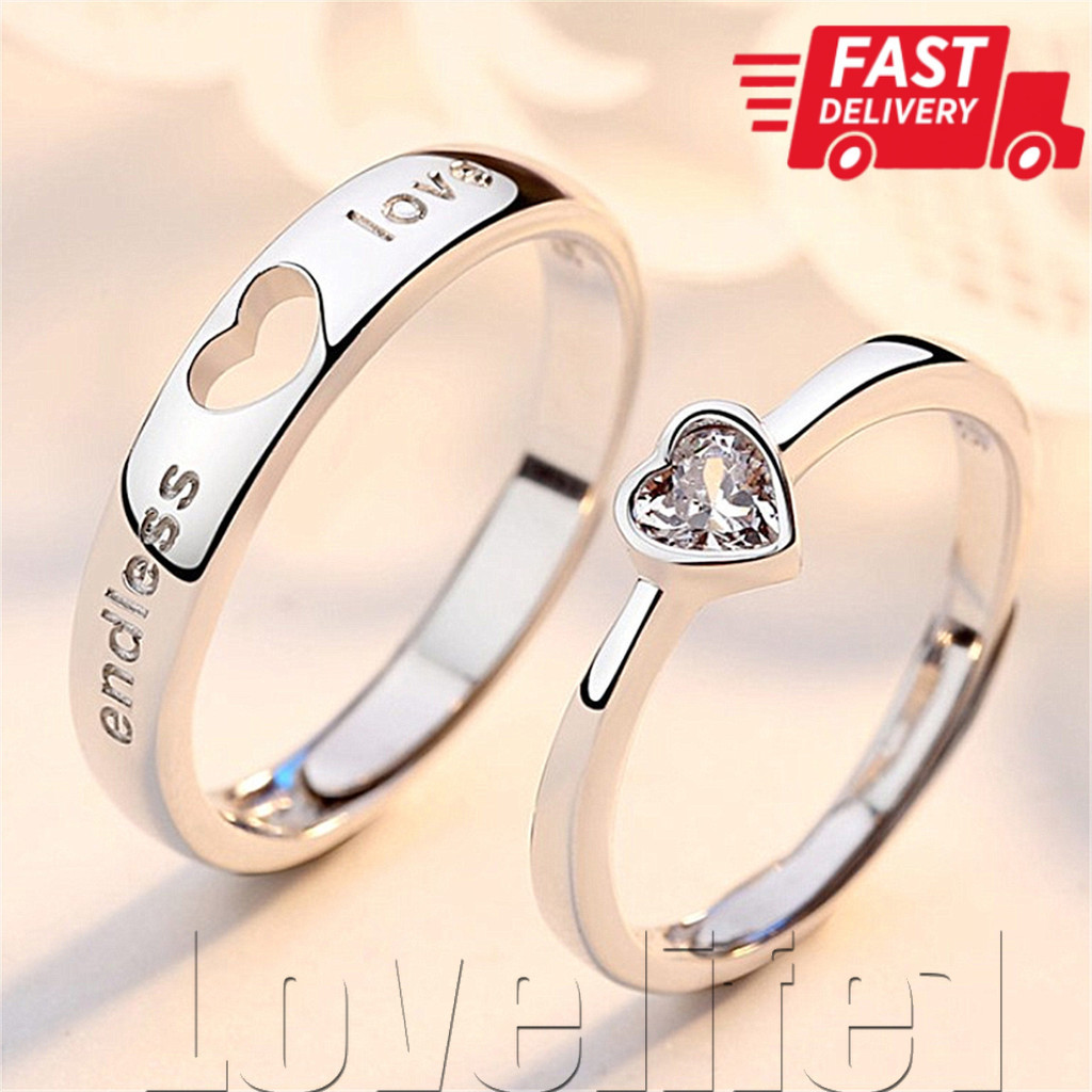 Presente De Joia De Dia Dos Namorados – Anel Ajustável Aberto Com Pingente Masculino E Feminino De Casamento Anéis De Ca