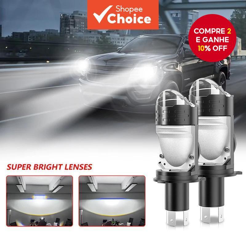 Lente Do Projetor H4 LED Farol Carro Motocicleta 10000LM 80W Plug & Play Turbo Ventilador Lâmpada Alto Baixo Feixe Sem F
