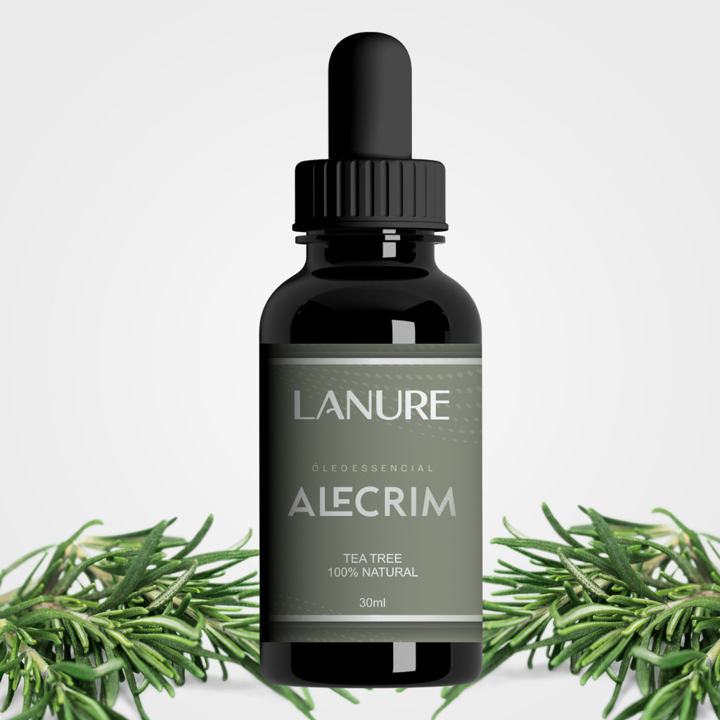Óleo Essencial de Alecrim Tea Tree 100% Puro 30ml Lanure Para Cabelo Pele e Corpo