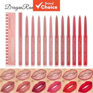 Lápis de contorno labial batom marrom escuro vermelho à prova d'água para mulheres, canet…