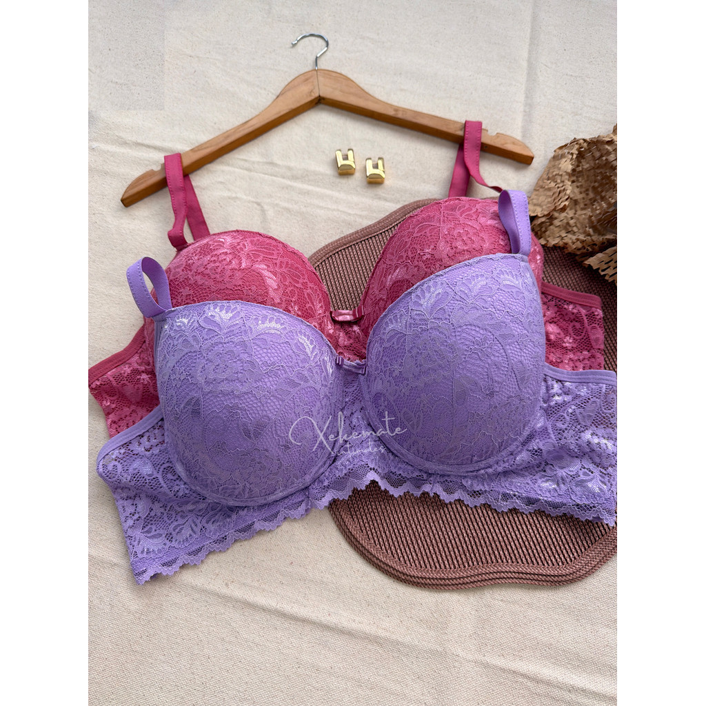 Detalhes do Kit 5 Sutias de Renda Reforçados Plus Size com Alças Largas Bojo Grande Conforto Dia a Dia Lingerie