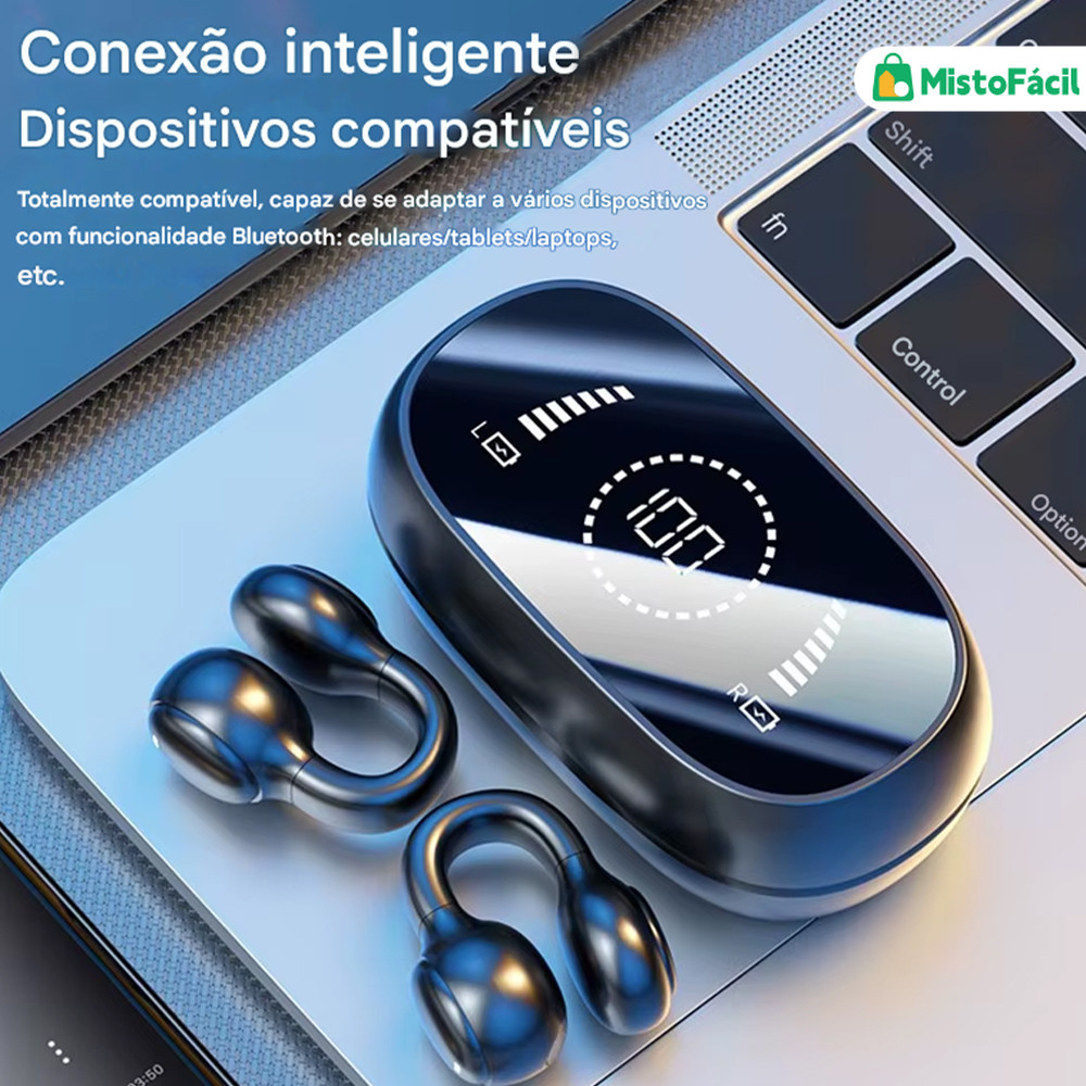 Fone Bluetooth Clip 2026 Leve e Confortável Não Intra Auricular Bateria de Longa Vida Proteção Auricular Eficaz em Oferta na Shopee