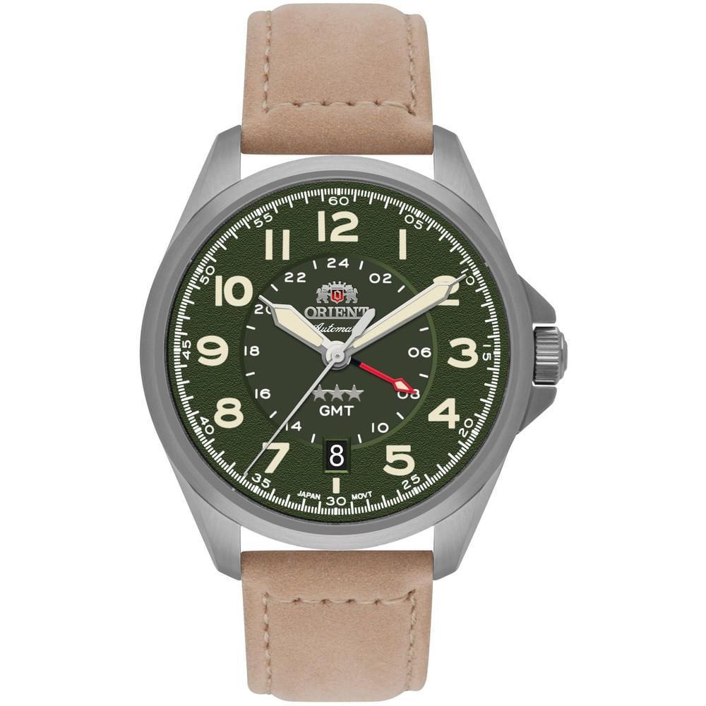 Relógio Masculino Orient GMT 3 Estrela Automático NH3SC017 F2MX Verde