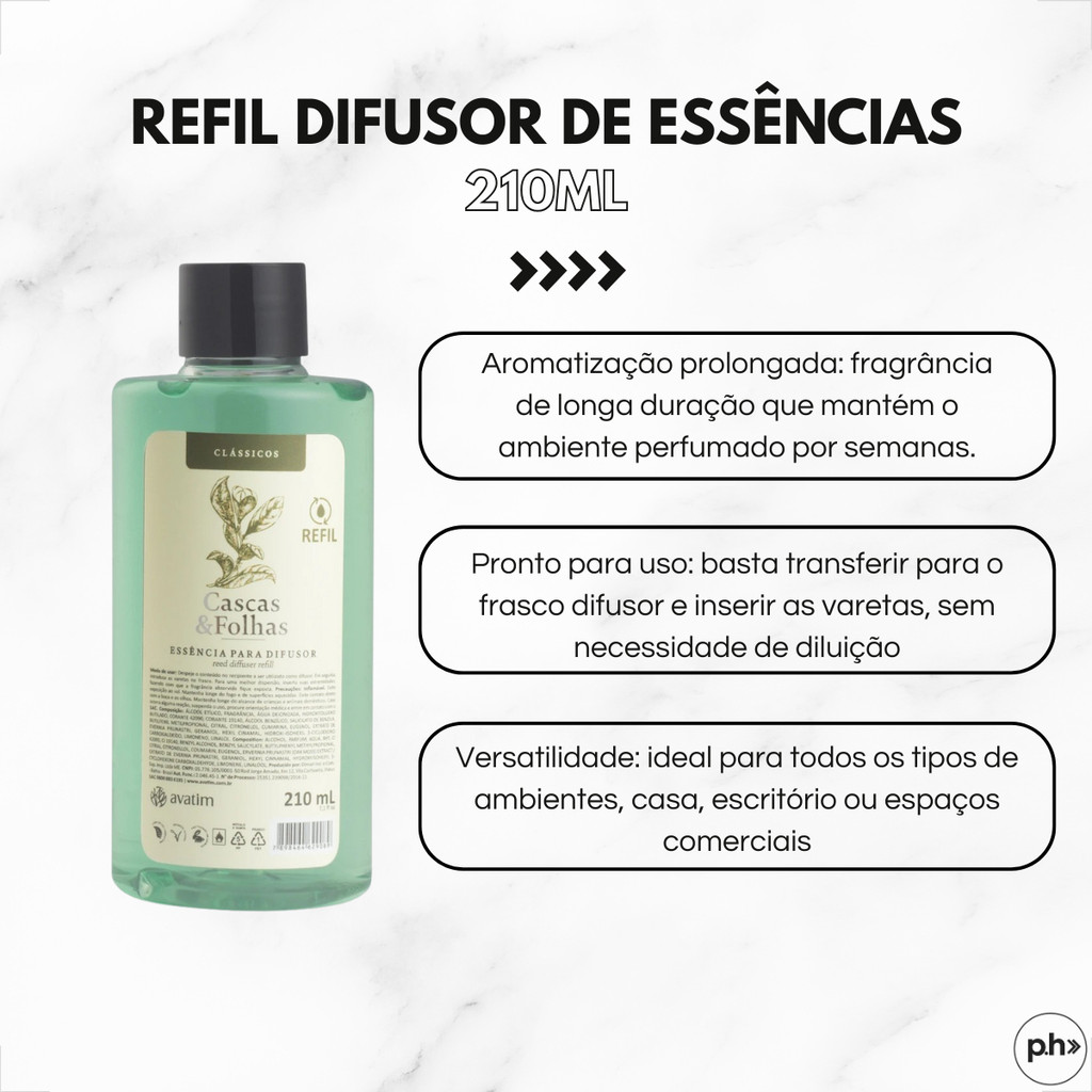 Essencia Difusor Refil 2 Un De 210 Ml Avatim Cascas E Folhas