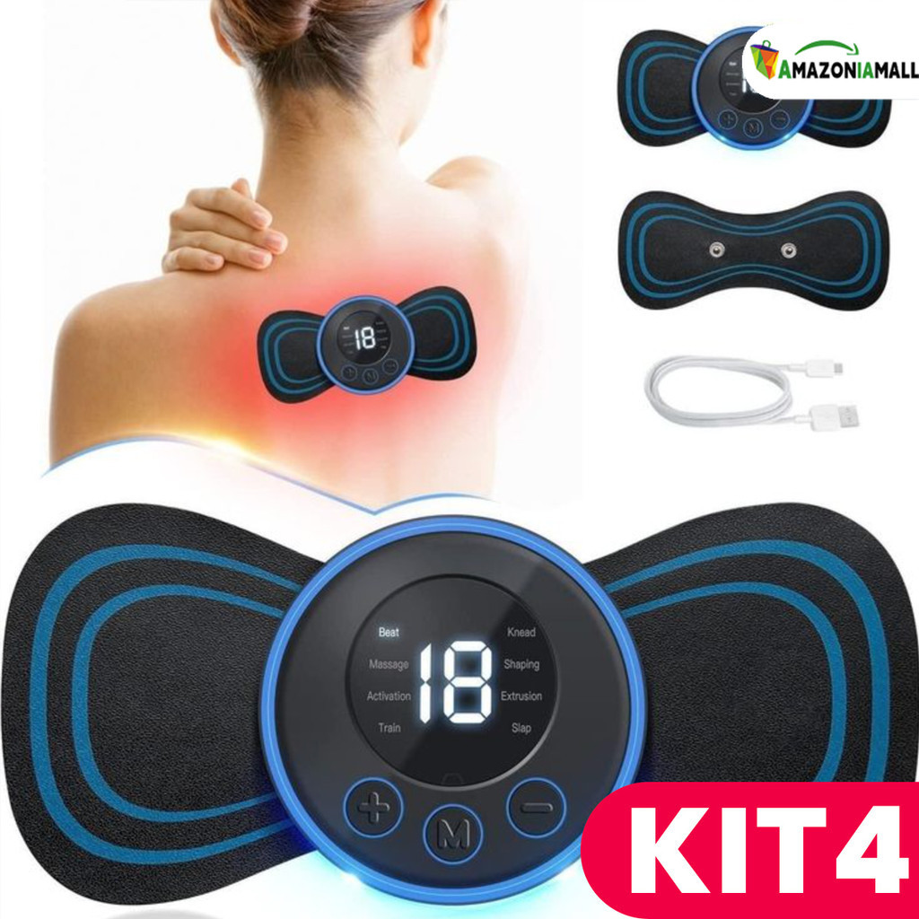 Kit massageador elétrico portátil para pescoço EMS Lombar massageador e elevador para coluna Cervical