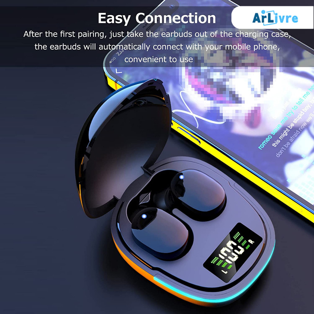 Jogo de fone de ouvido G9S com cancelamento de ruído, Bluetooth sem fio, teste à prova d'água, estéreo HiFi, microfone-T