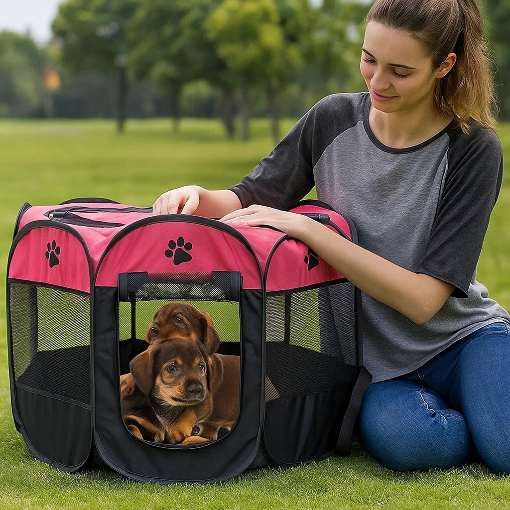 Cercado Pet Dobrável Casinha Cachorro Gato Cercadinho Dormitório Animal Estimação Caminha Cerca
