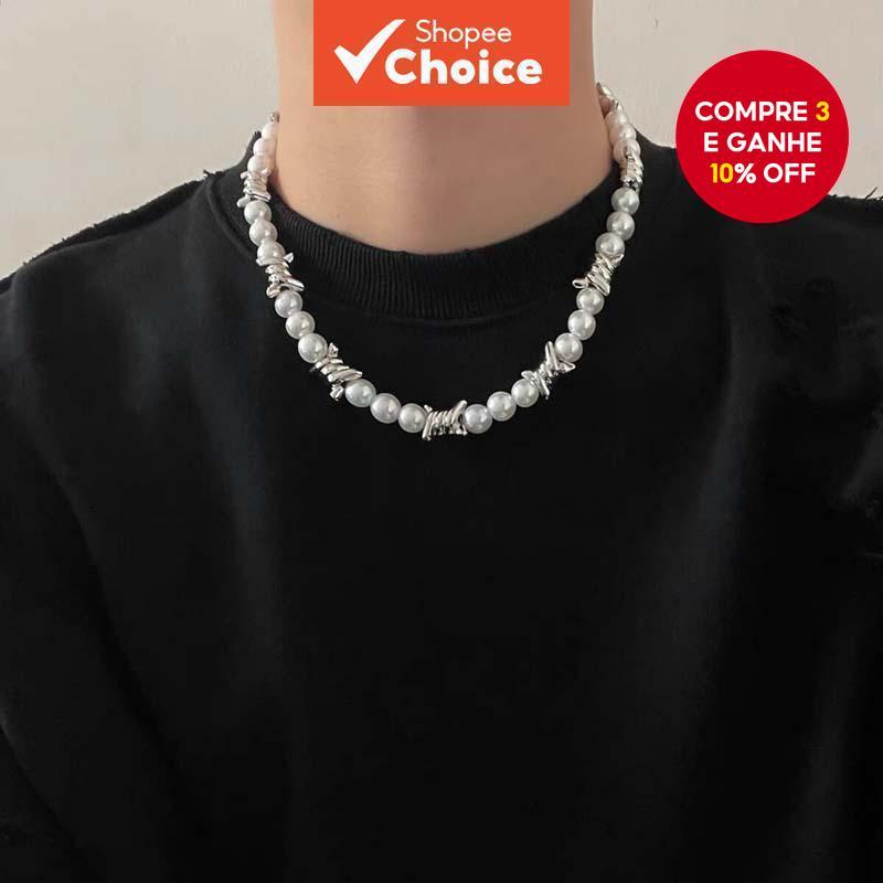 Colar De Pérolas De Espinho Moderno Unissex Hip Hop Streetwear Acessório Diário em Oferta na Shopee