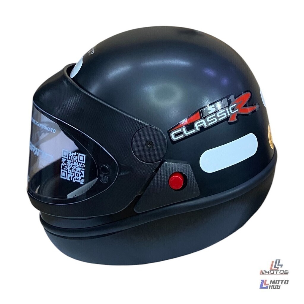 Capacete San Marino Classic Preto Fosco Taurus Tamanho 56