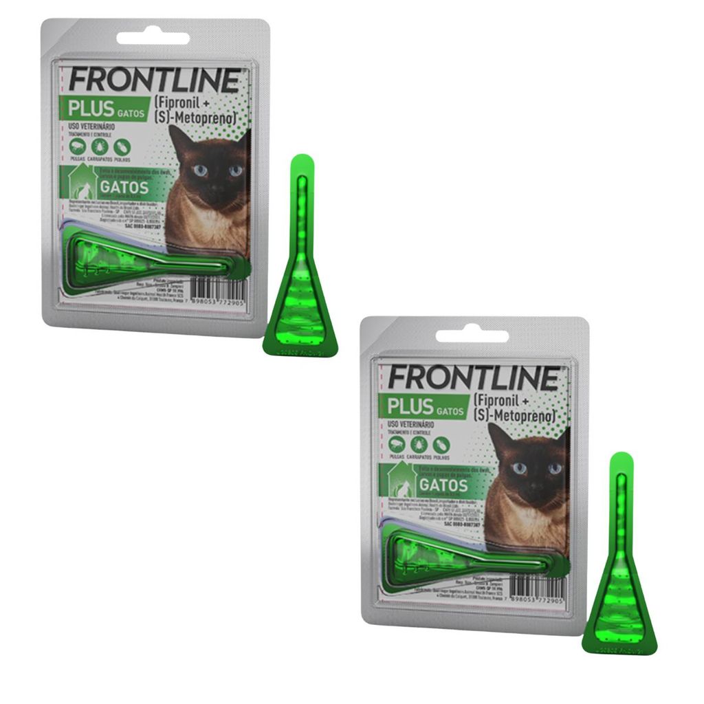 02 Antipulgas e Carrapato Pipeta Frontline Plus Gatos Spot On