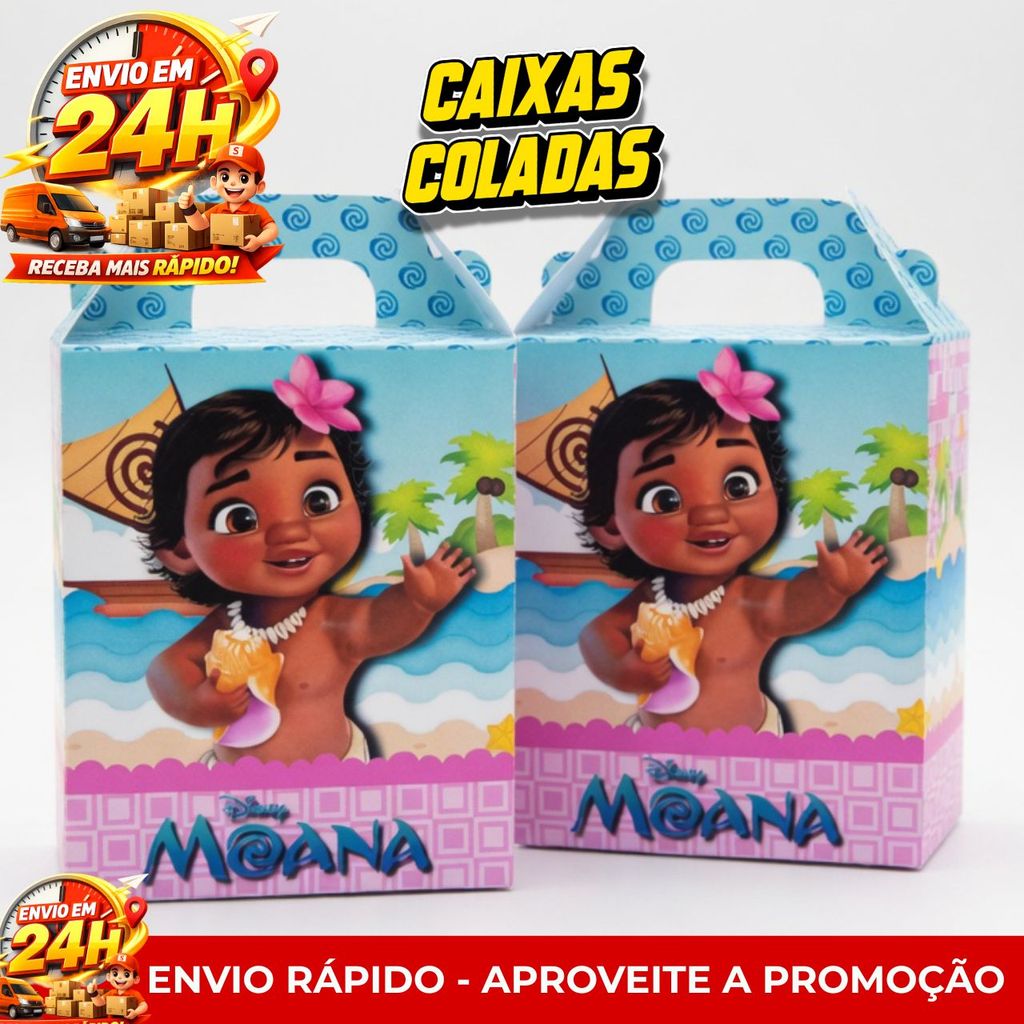 Caixa Maleta MOANA BABY Montada Personalizados Lembrancinhas Caixinhas Festa Aniversario Decoracao Infantil