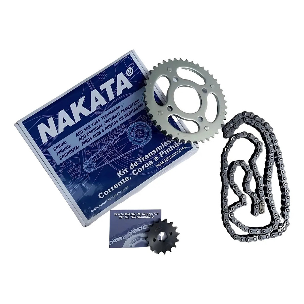 Kit De Transmissão Corrente Coroa E Pinhão Nakata Original
