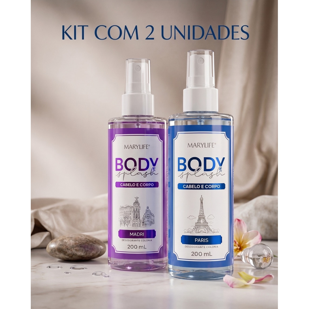 Kit 2 Body splash Longa Fixação Fragrancia Marcante Corpo e cabelo Bio Instinto 200ml