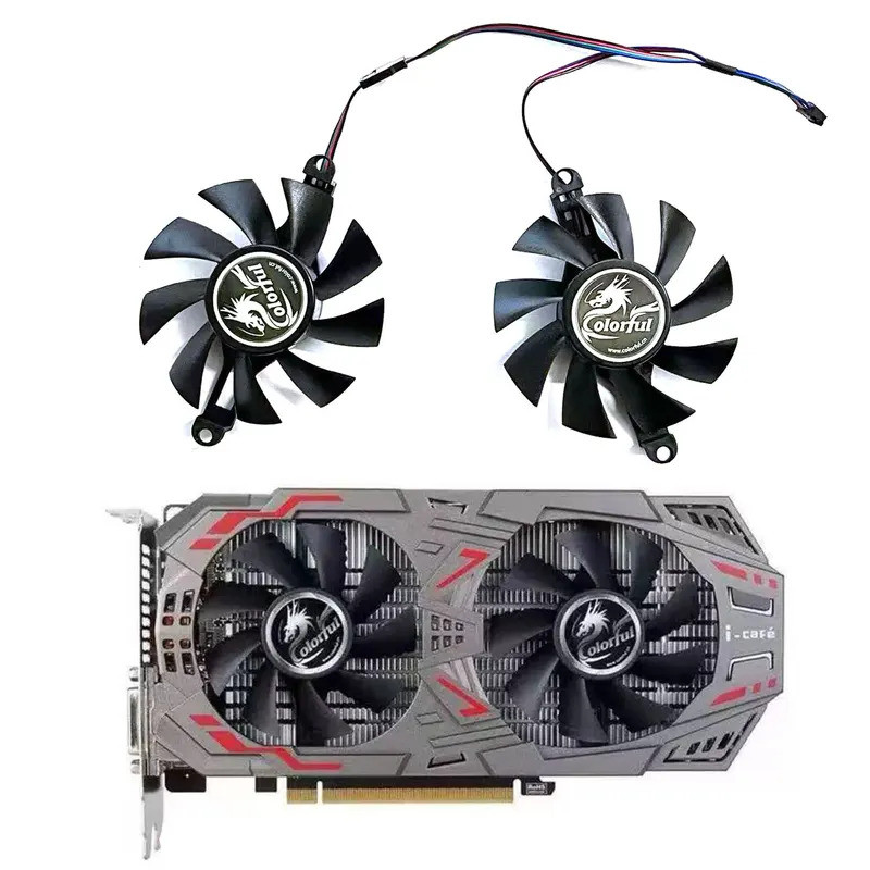 Ventilador GPU 75MM 4PIN P106-100 Para Placa Gráfica De Vídeo Colorida GTX 960 950 1060 1050Ti GTX960 GTX950 GTX1060 iGa