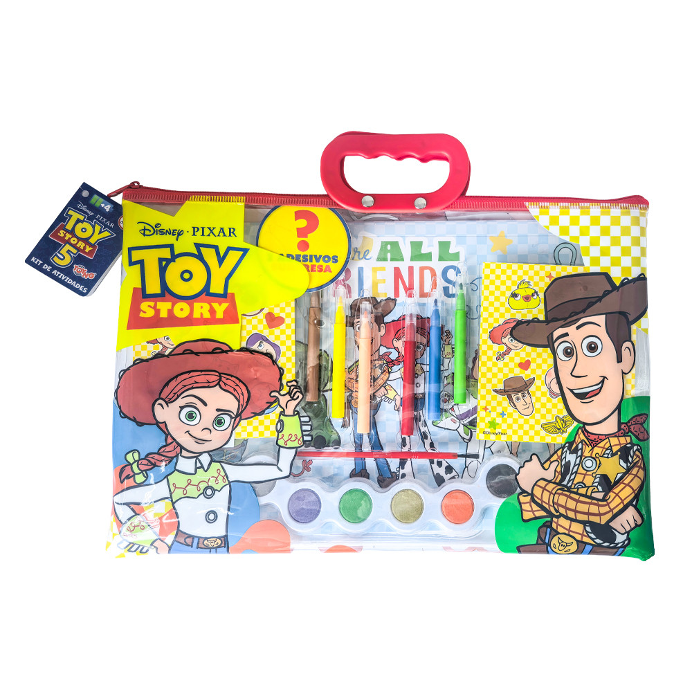 Maleta C/ Kit De Atividades Toy Story Figurinhas E Pincel Caderno